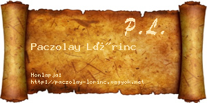 Paczolay Lőrinc névjegykártya